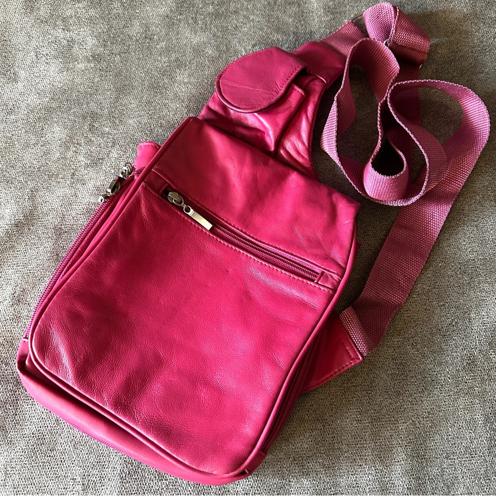 BUXTON Leather Sling Crossbody Bag